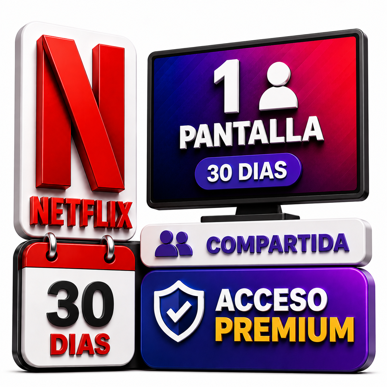 NETFLIX 1 PANTALLA 30 DIAS 