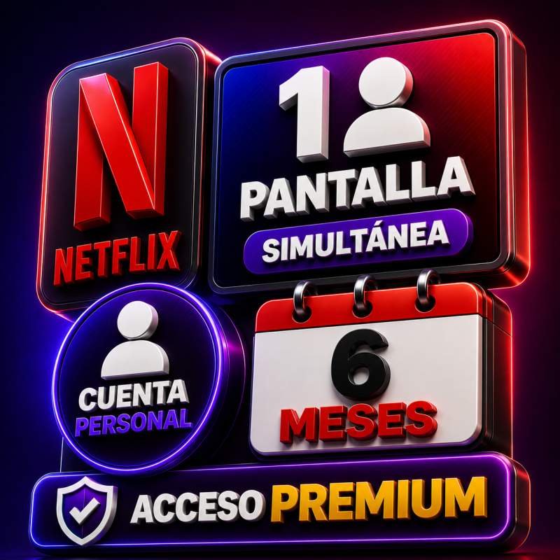 NETFLIX CUENTA PERSONAL 6 MESES
