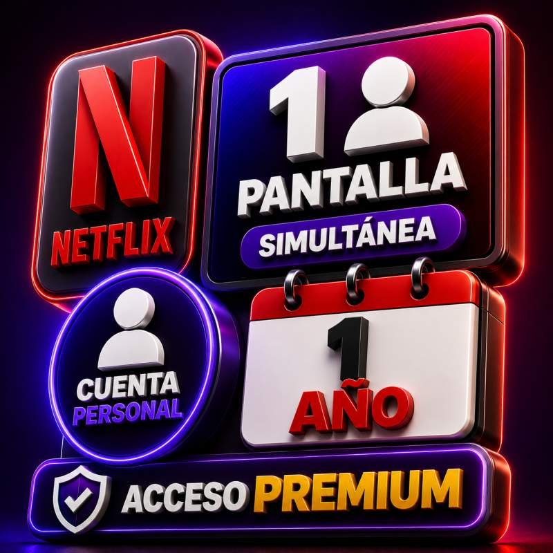 NETFLIX CUENTA PERSONAL 1 AÑO