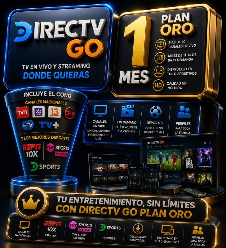 Directv Go 1 Mes Plan Oro	