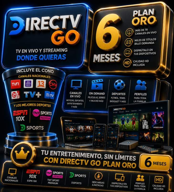 Directv Go 6 Meses Plan Oro