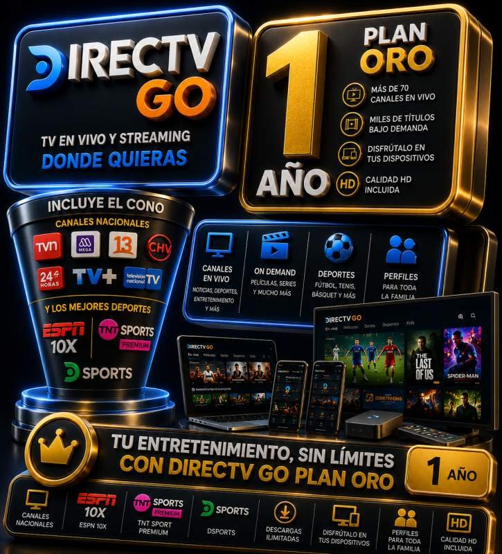 Directv Go 1 Año Plan Oro