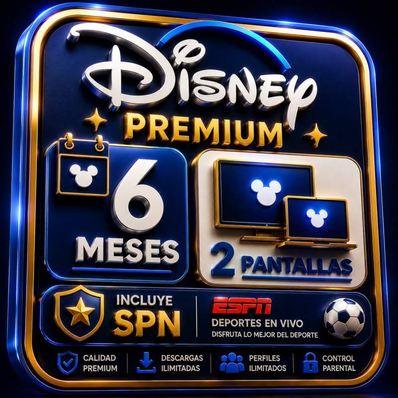 DISNEY PREMIUM CUENTA COMPLETA 6 MESES INCLUYE STAR Y ESPN