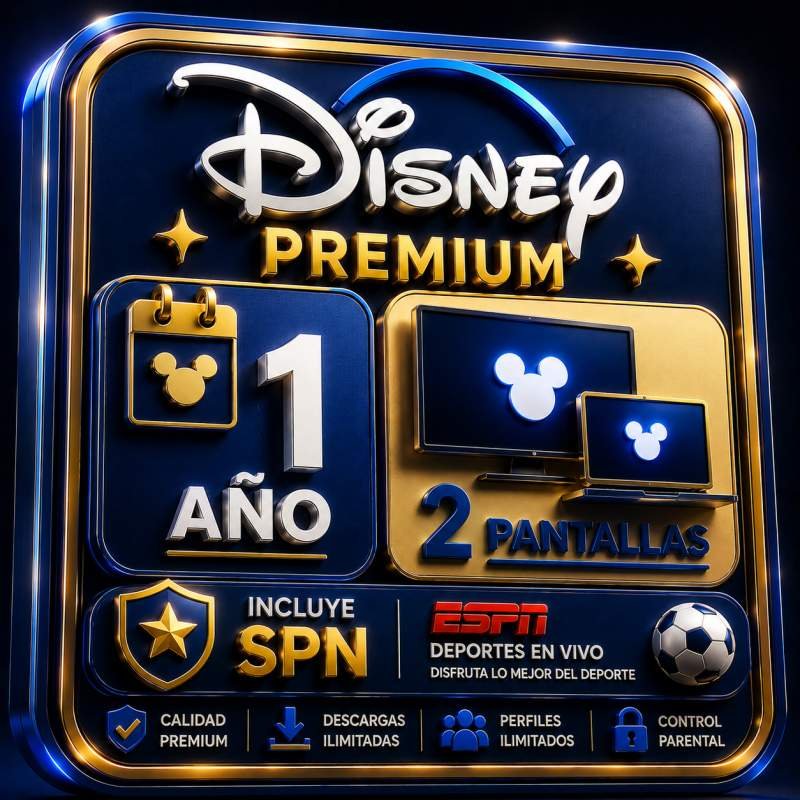 DISNEY PREMIUM CUENTA COMPLETA 1 AÑO INCLUYE STAR Y ESPN