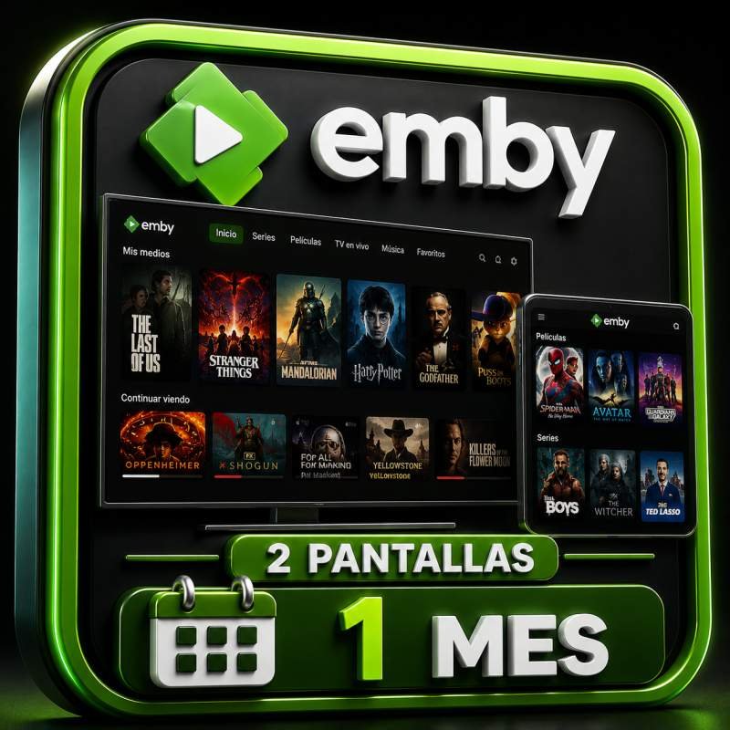 EMBY 2 PANTALLAS 1 MES