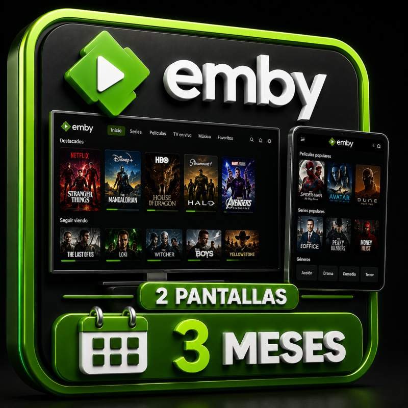 EMBY 2 PANTALLAS 3 MESES