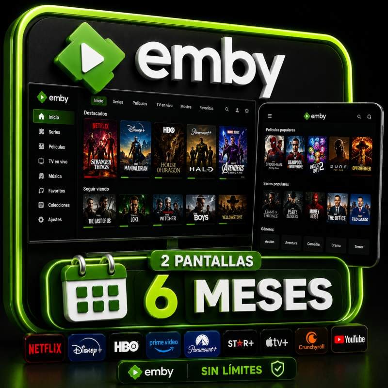 EMBY 2 PANTALLAS 6 MESES