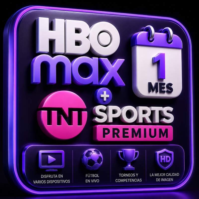 HBOMAX CON TNT PREMIUM 2 PANTALLAS 1 MES
