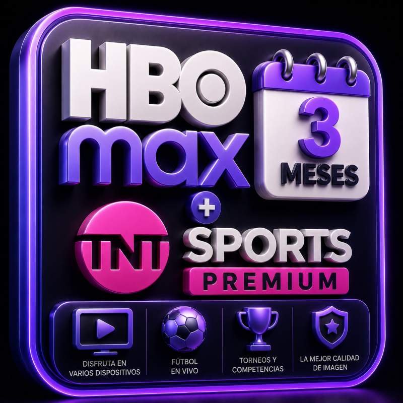HBOMAX CON TNT PREMIUM 2 PANTALLAS 3 MESES