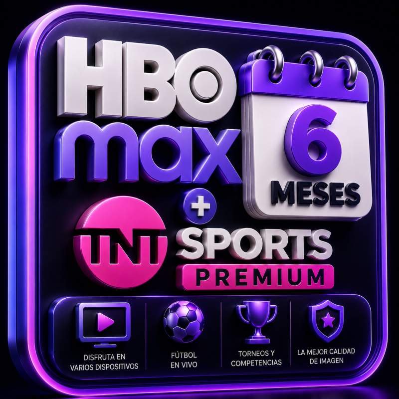 HBOMAX CON TNT PREMIUM 2 PANTALLA 6 MESES
