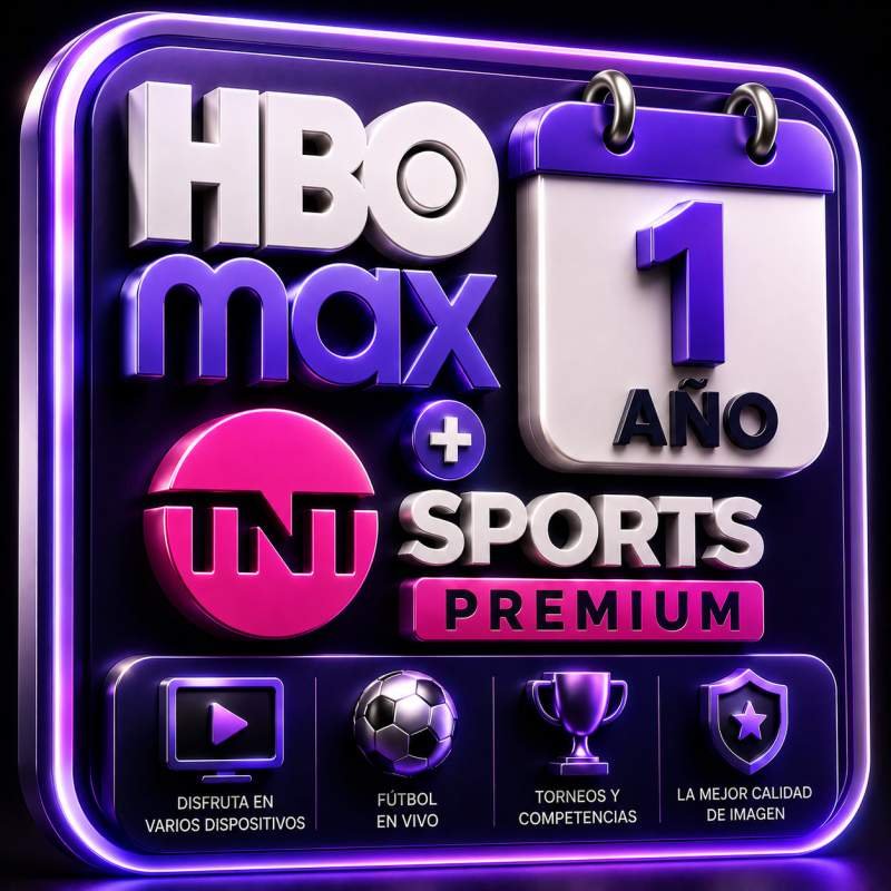 HBOMAX CON TNT PREMIUM 2 PANTALLA 1 AÑO