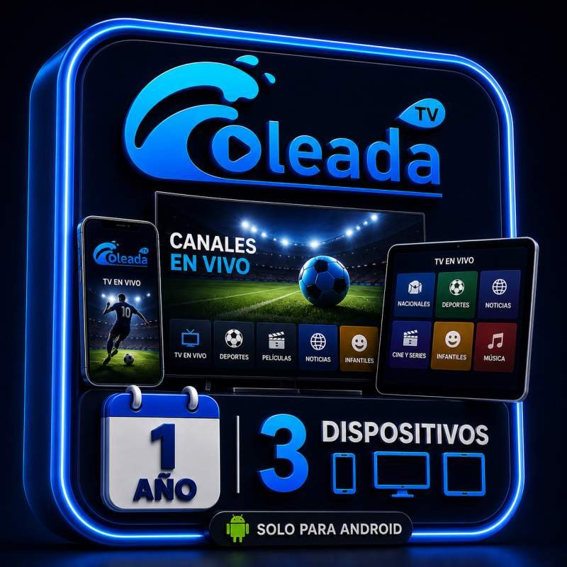 OLEADA TV ANDROID 1 AÑO 3 DISPOSITIVOS