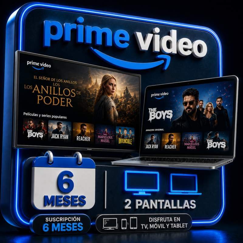 PRIME VIDEO 2 PANTALLAS 6 MESES