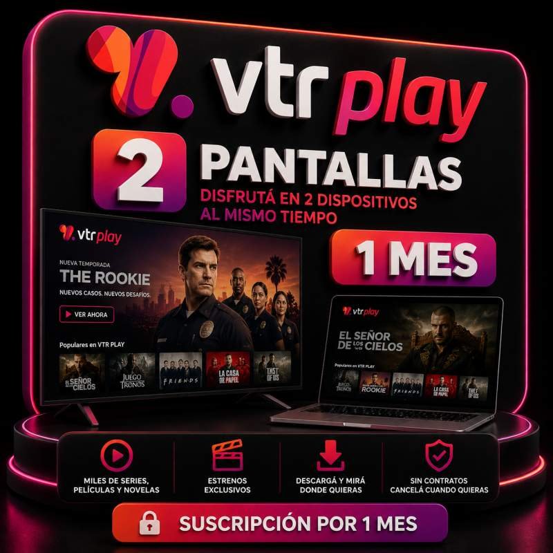 VTR PLAY 2 PANTALLAS 1 MES (NO INCLUYE TNT) SOLO SMARTV