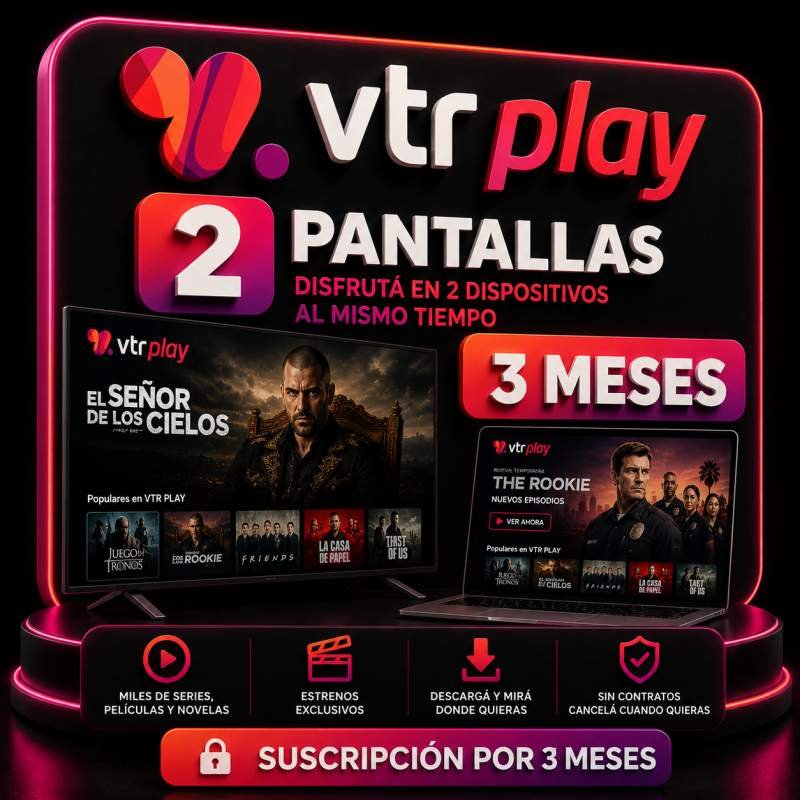 VTR PLAY 2 PANTALLAS 3 MESES (NO INCLUYE TNT) SOLO SMARTV