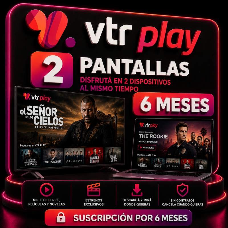 VTR PLAY 2 PANTALLAS 6 MESES (NO INCLUYE TNT) SOLO SMARTV