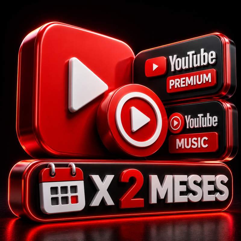 YOUTUBE PREMIUM + YOUTUBE MUSIC INDIVIDUAL 2 MESES PARCIALIZADA
