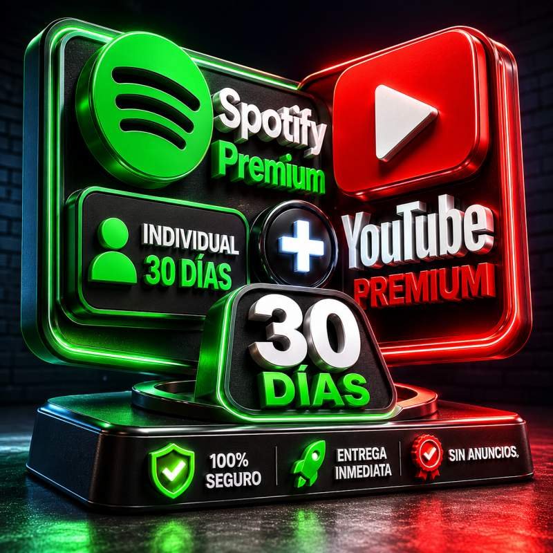 SPOTIFY PREMIUM 30 DIAS + YOUTUBE PREMIUM 30 DIAS