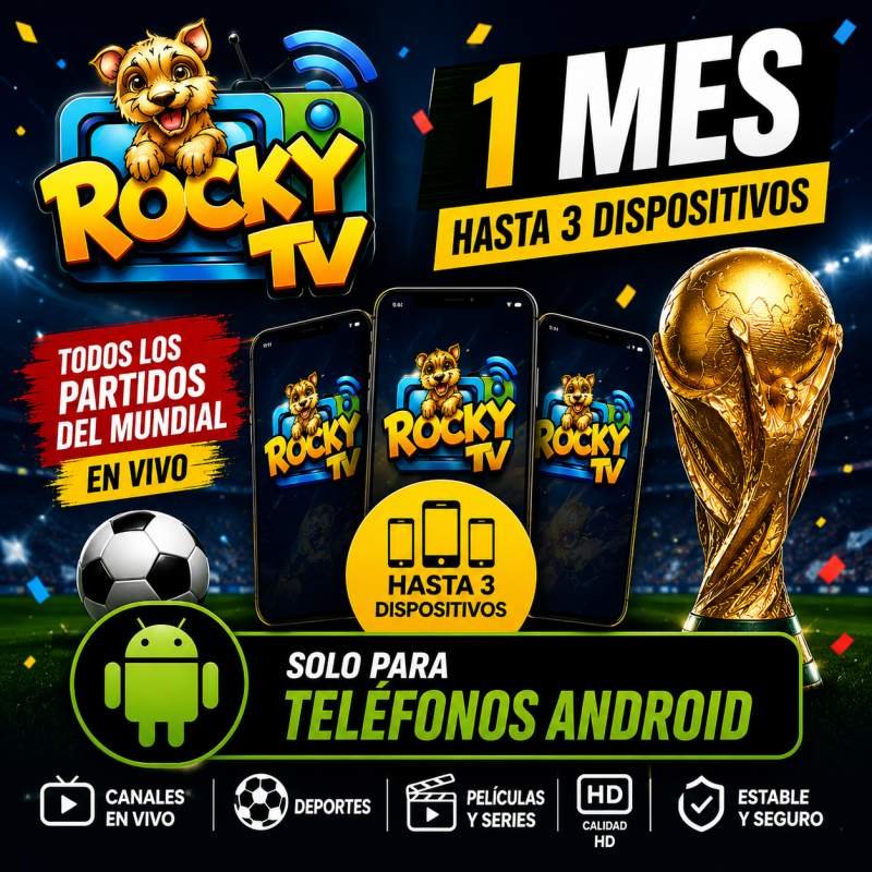 ROCKYTV 1 MES 3 DISPOSITIVOS