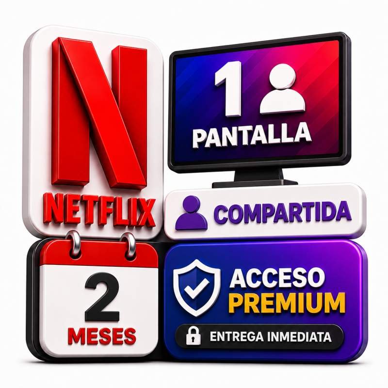 NETFLIX 1 PANTALLA 2 MESES 