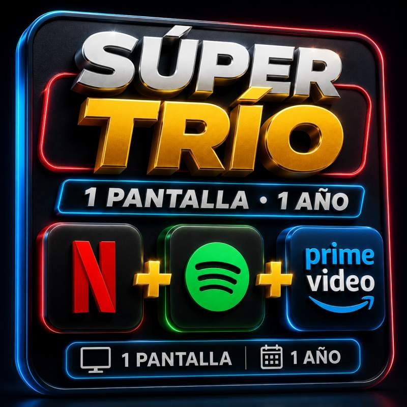 NETFLIX+SPOTYFY PREMIUM+PRIMEVIDEO 1 PANTAÑÑA  1 AÑO
