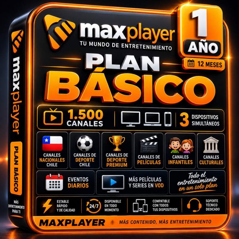 TELEVISION DIGITAL MAX PLAYER  1 AÑO PLAN BASICO